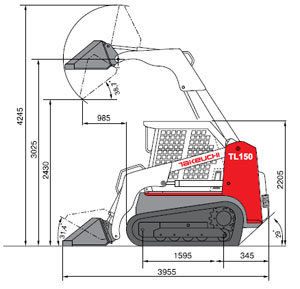 БУ погрузчик TAKEUCHI TL150 размеры